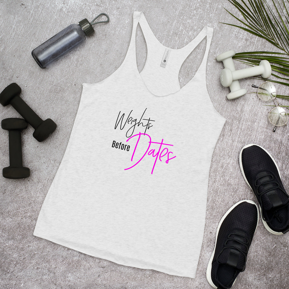 Weights Before Dates Women's Racerback Tank